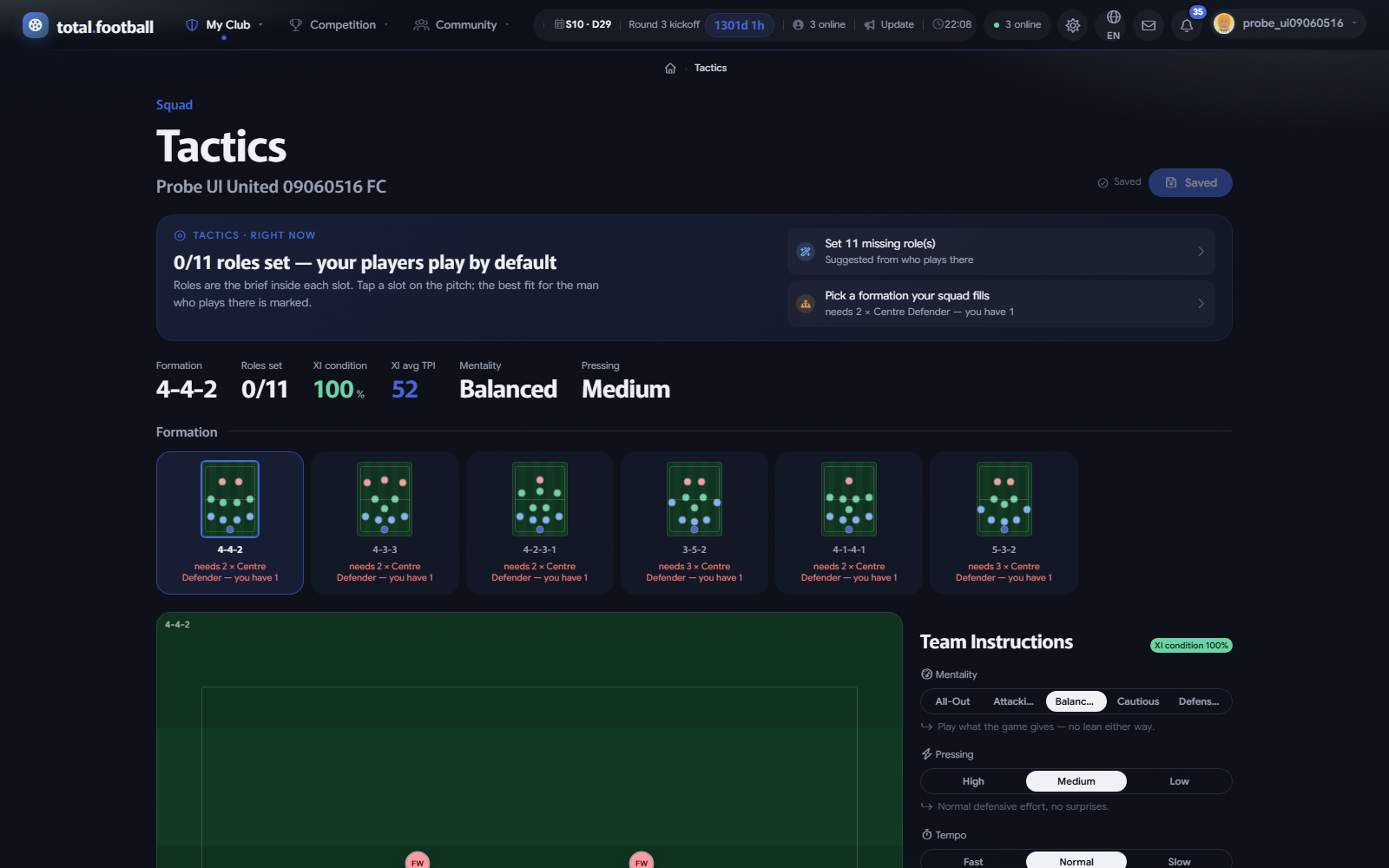 Tactics — shape, mentality, the levers
